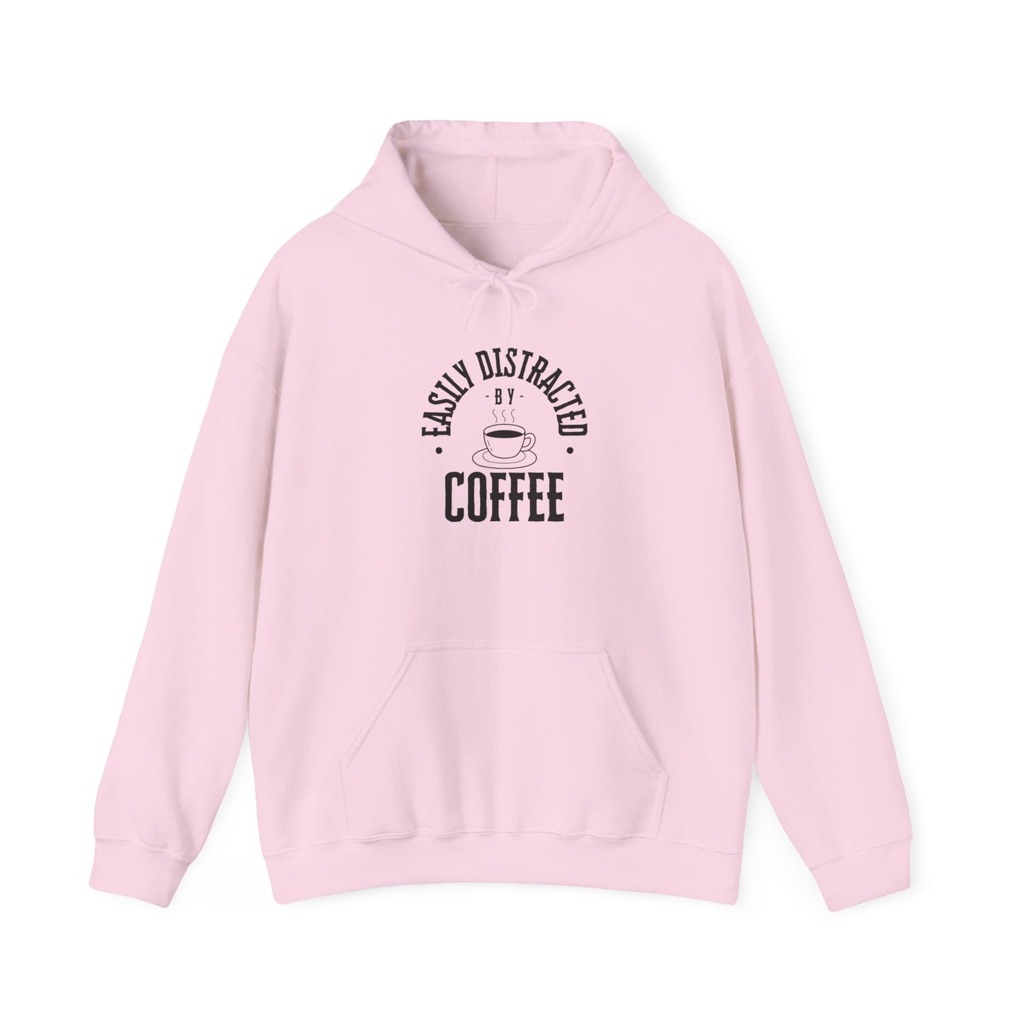 Easily Distracted by Coffee, Graphic Generic Coffee Company Hooded Sweatshirt, Multiple Colors