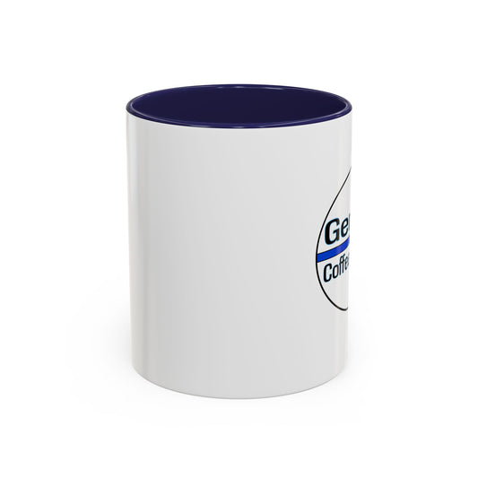 Generic Coffee Company Ceramic Mug, 11oz Coffee Mugs, White Mug with Colored Interior