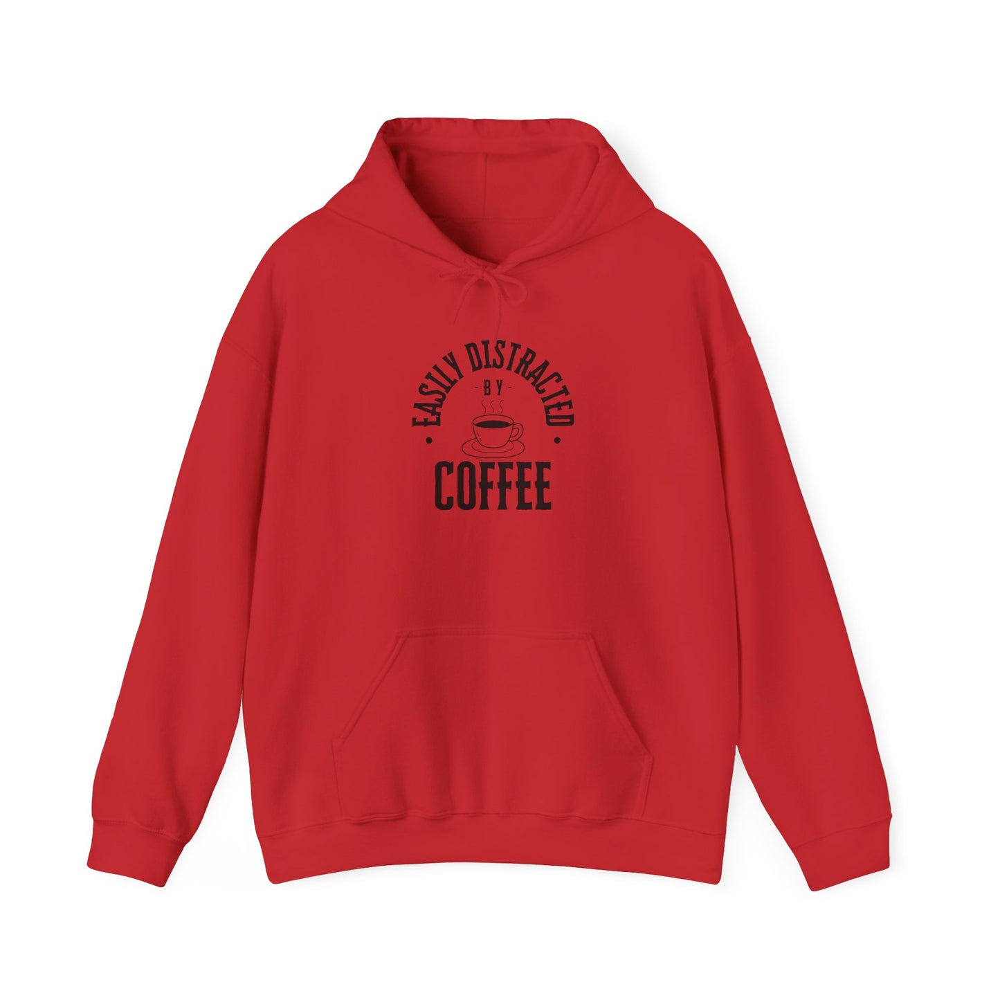 Easily Distracted by Coffee, Graphic Generic Coffee Company Hooded Sweatshirt, Multiple Colors