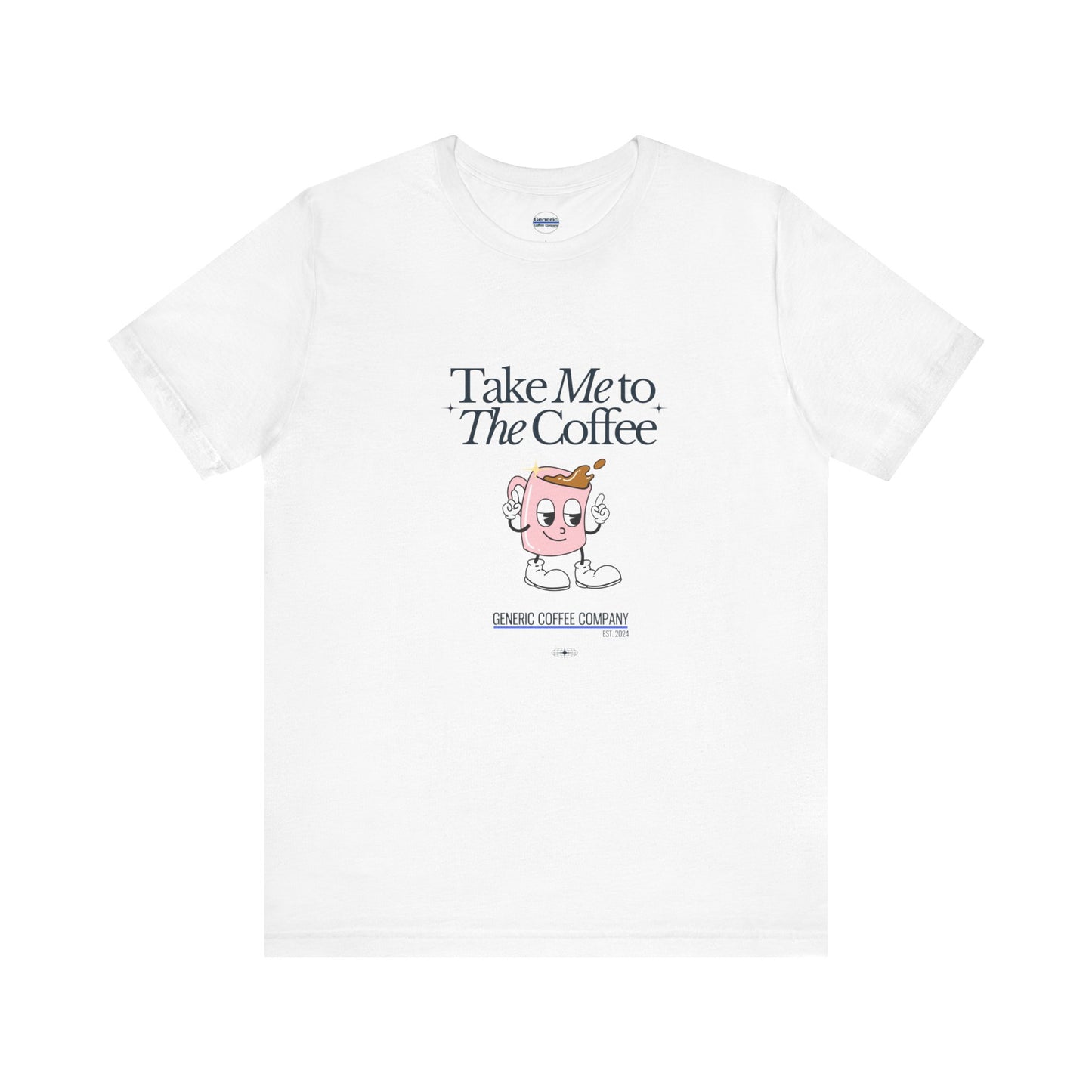 Take Me To The Coffee Retro Mug Tee Shirt, Unisex Jersey Cotton Short Shirt, Multiple Colors