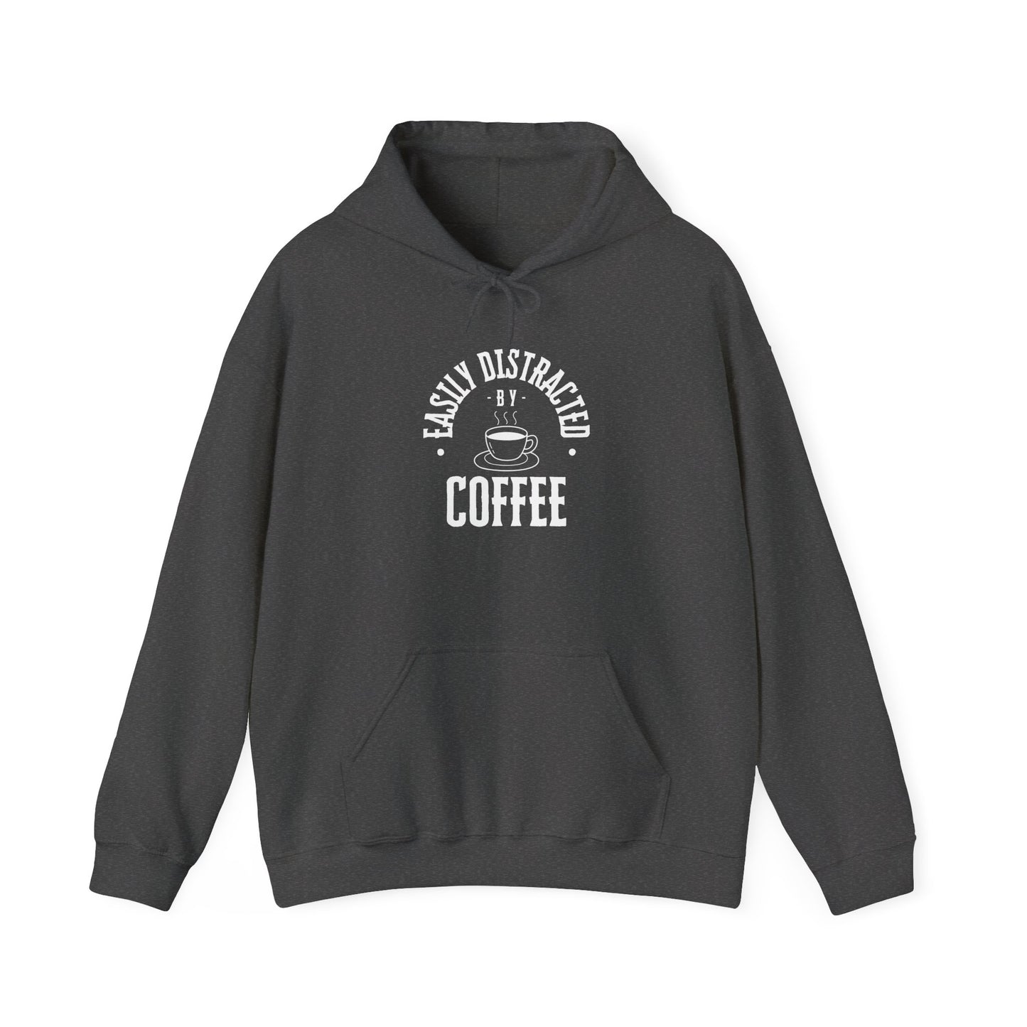 Easily Distracted by Coffee, Graphic Generic Coffee Company Hooded Sweatshirt, Multiple Colors
