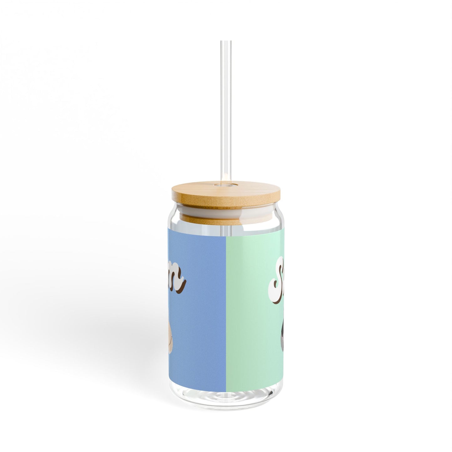 Super Team Cats Sipper Glass with Lid & Straw, 16oz