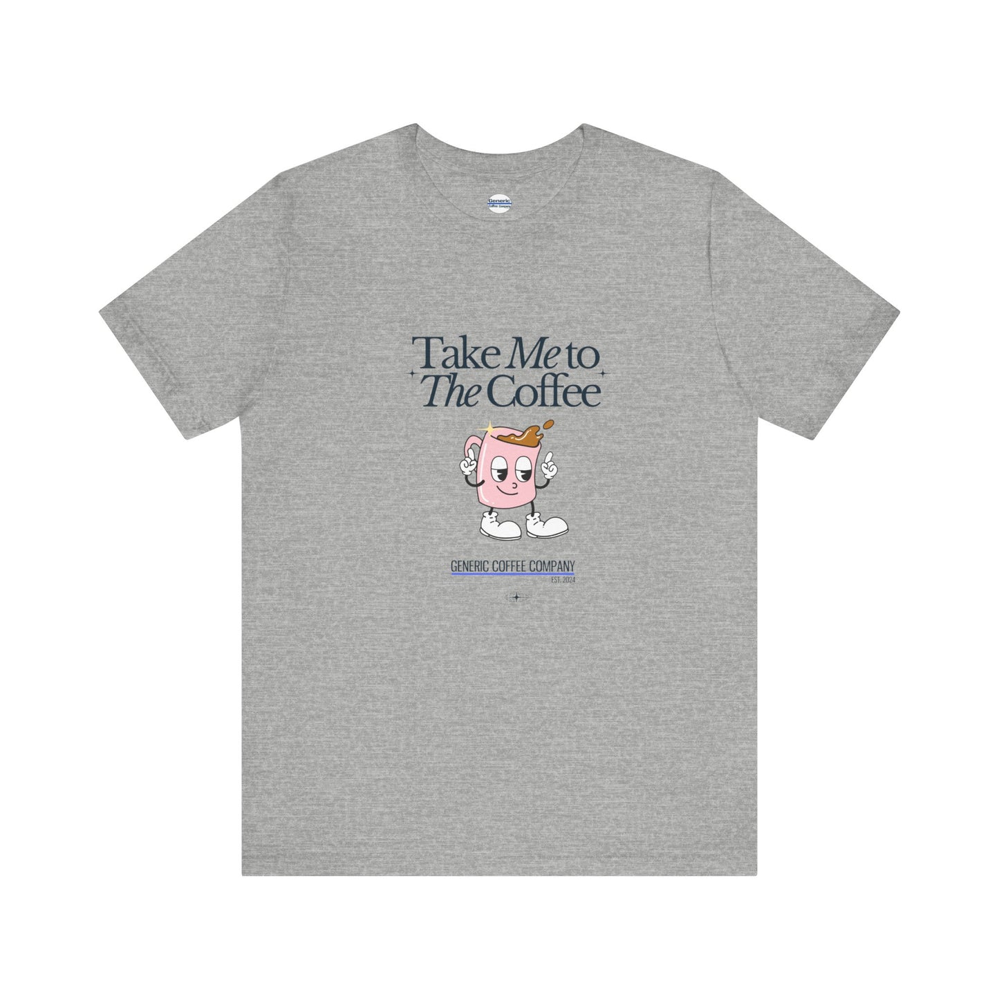 Take Me To The Coffee Retro Mug Tee Shirt, Unisex Jersey Cotton Short Shirt, Multiple Colors