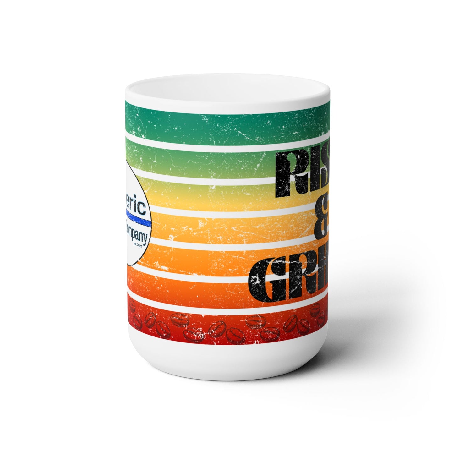 Rise & Grind Vintage Retro Ceramic Mug 15oz