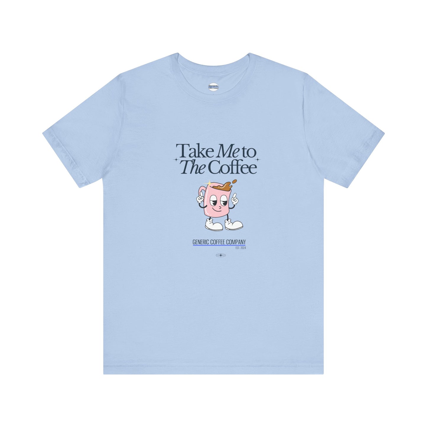 Take Me To The Coffee Retro Mug Tee Shirt, Unisex Jersey Cotton Short Shirt, Multiple Colors