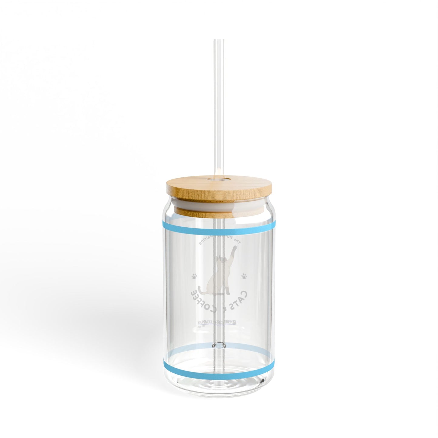 Purrfect Pairing for Cold Drinks - Siamese Cats & Coffee Sipper Glass with Lid/Straw, 16oz