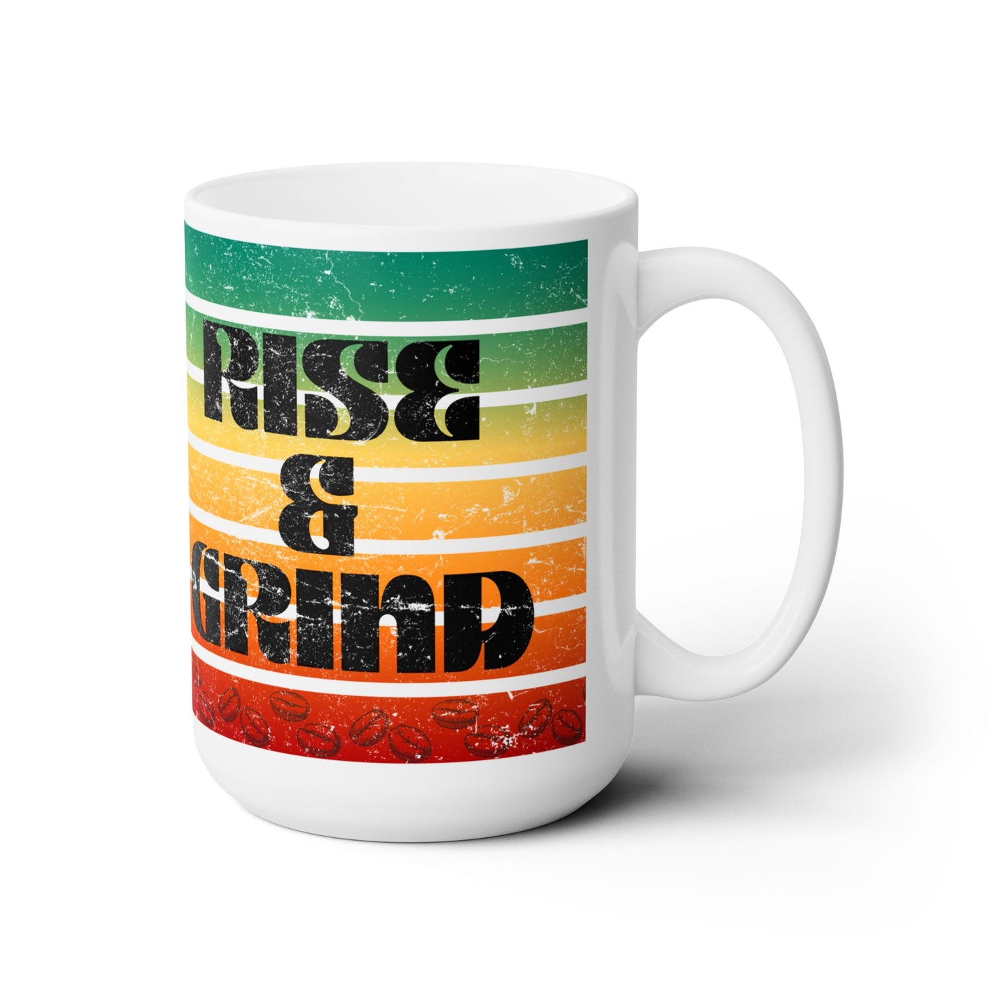 Rise & Grind Vintage Retro Ceramic Mug 15oz