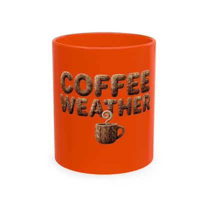 "Coffee Weather" Ceramic Mug — Cozy Coffee Lover Gift