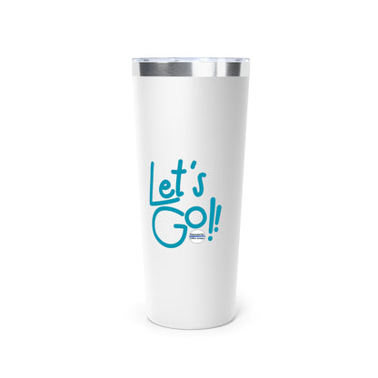 Let's Go Adventure Coffee Travel Mug, Generic Coffee Company Brand Logo Copper Vacuum Insulated Tumbler, To-Go Cup, 22oz