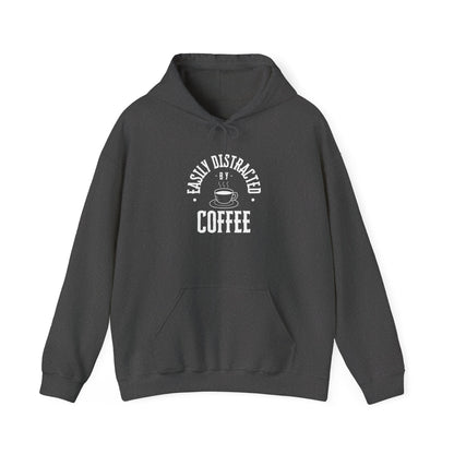 Easily Distracted by Coffee, Graphic Generic Coffee Company Hooded Sweatshirt, Multiple Colors