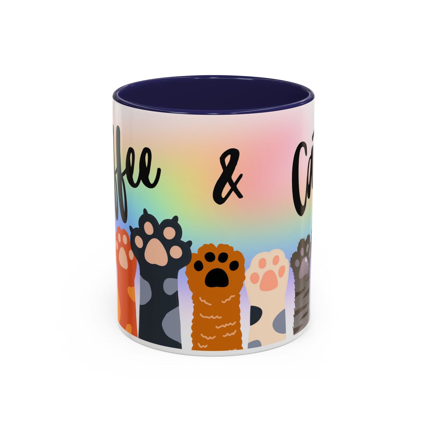 Coffee & Cats, Generic Coffee Company, Ceramic Mug, 11oz Coffee Mugs with Colored Interior