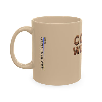 "Coffee Weather" Ceramic Mug — Cozy Coffee Lover Gift
