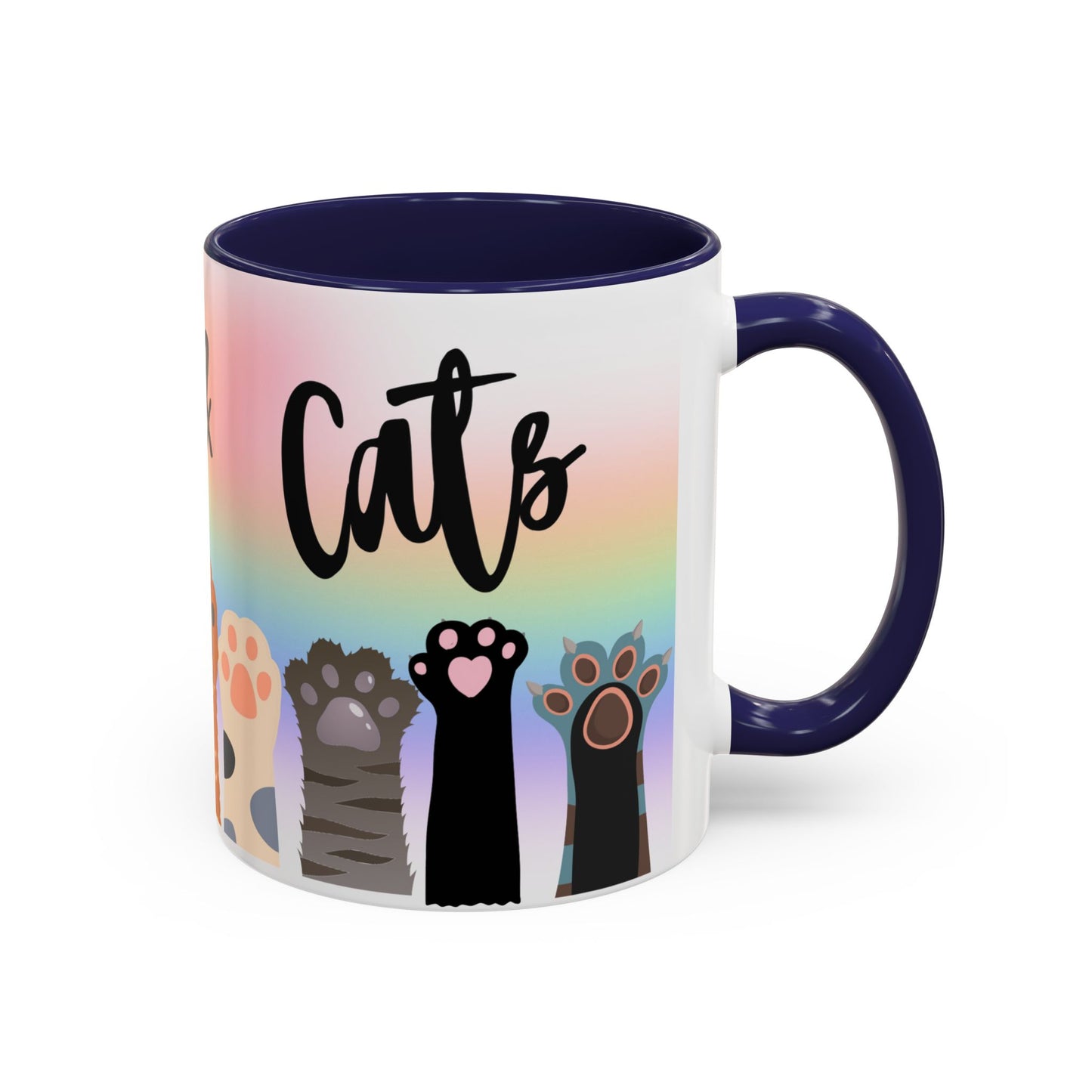 Coffee & Cats, Generic Coffee Company, Ceramic Mug, 11oz Coffee Mugs with Colored Interior