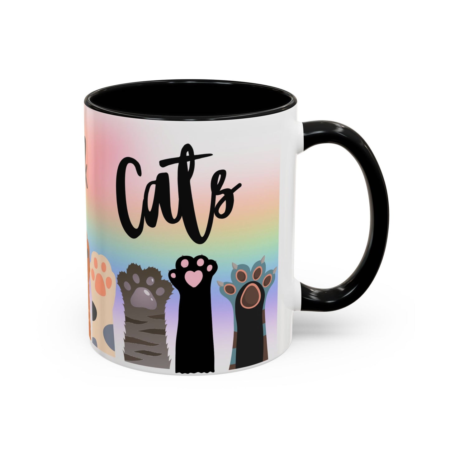 Coffee & Cats, Generic Coffee Company, Ceramic Mug, 11oz Coffee Mugs with Colored Interior