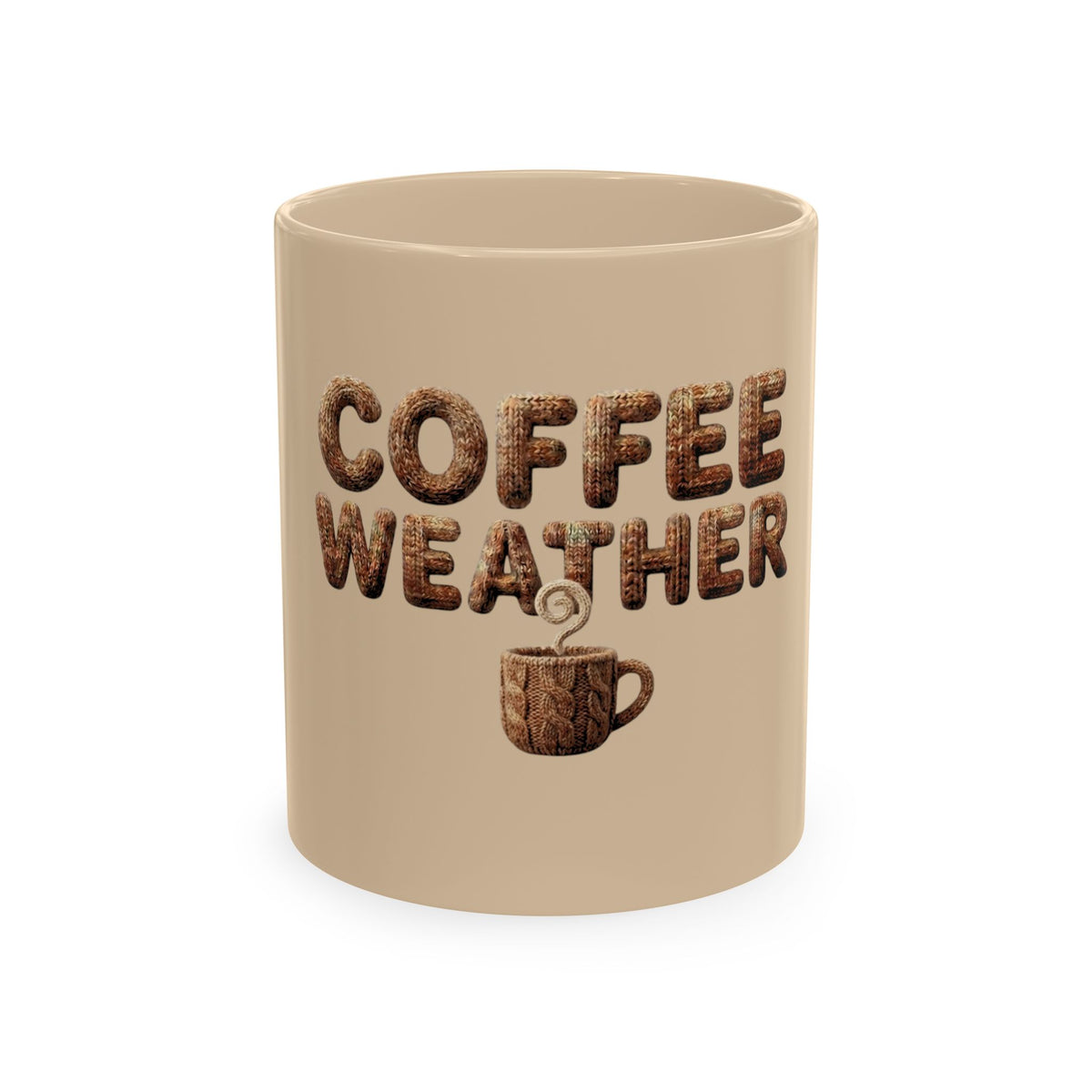 "Coffee Weather" Ceramic Mug — Cozy Coffee Lover Gift