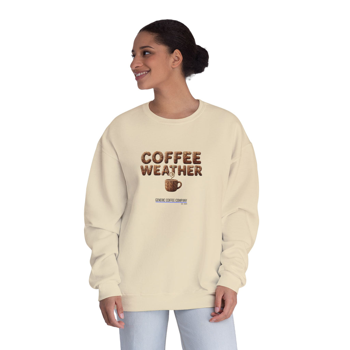 Coffee Weather + Mug Crewneck Sweatshirt — Cozy Café Vibe Pullover