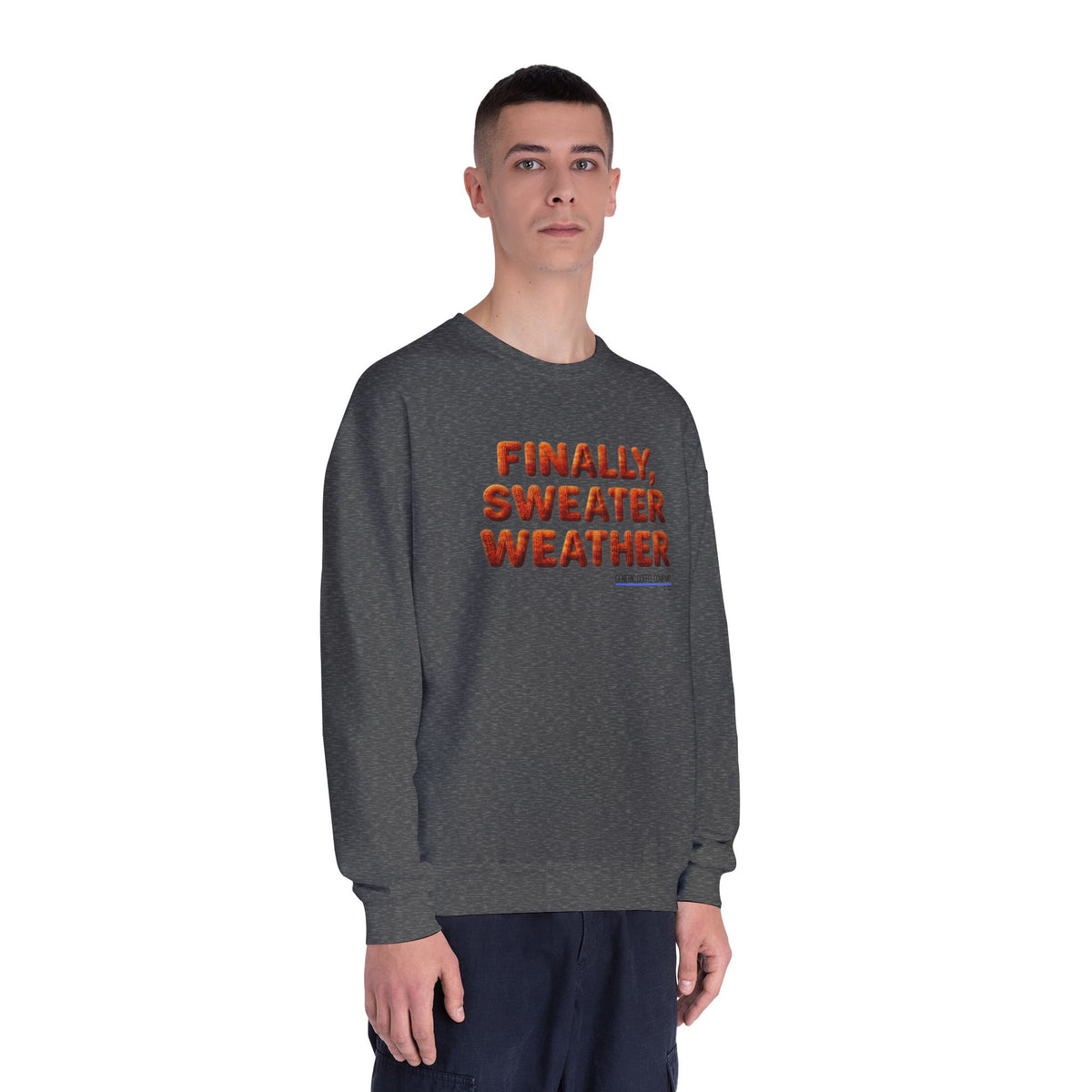 Crewneck Sweatshirt — "Finally, Sweater Weather" Cozy Fall Pullover