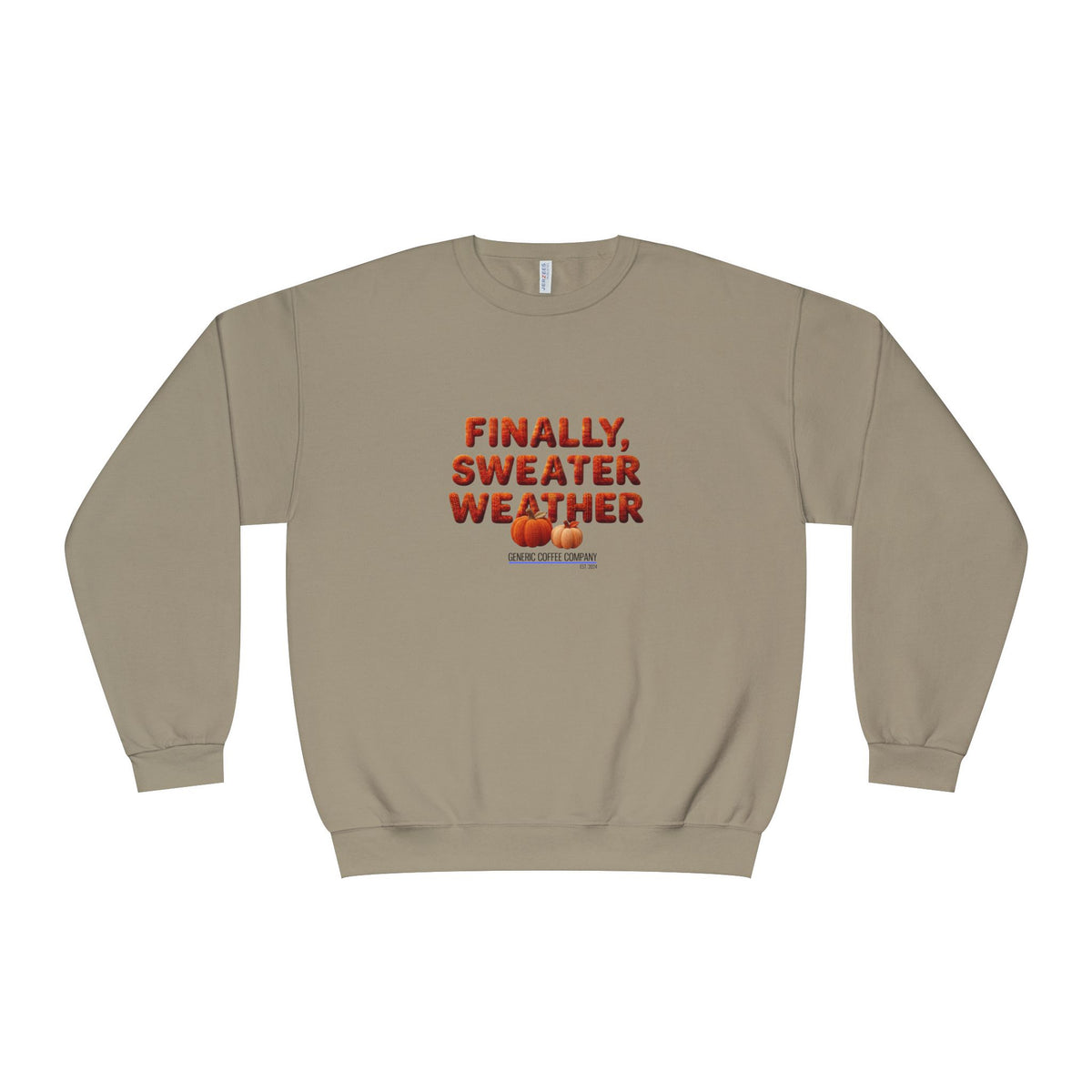 Crewneck Sweatshirt — "Finally, Sweater Weather" With Pumpkins Cozy Fall Pullover