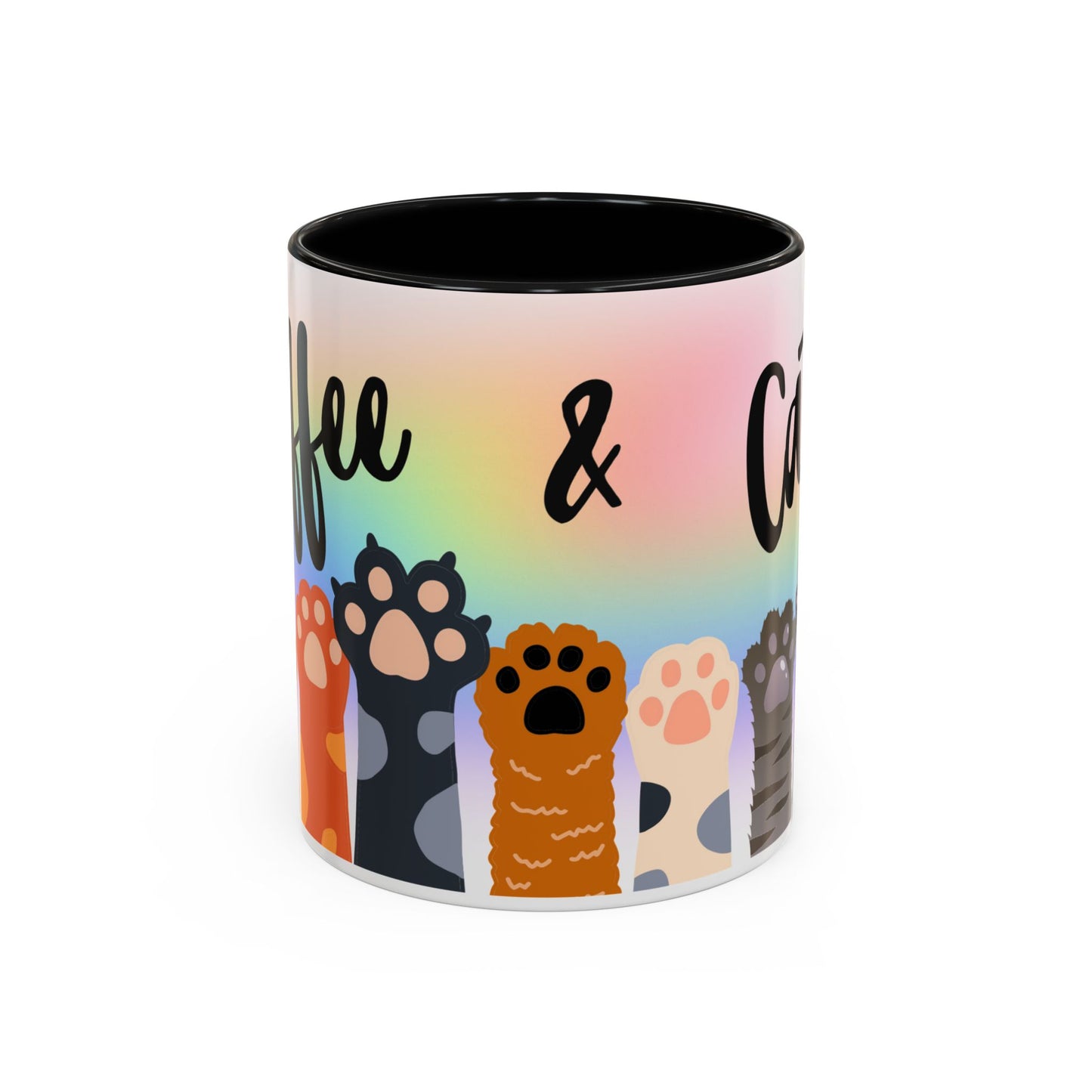 Coffee & Cats, Generic Coffee Company, Ceramic Mug, 11oz Coffee Mugs with Colored Interior